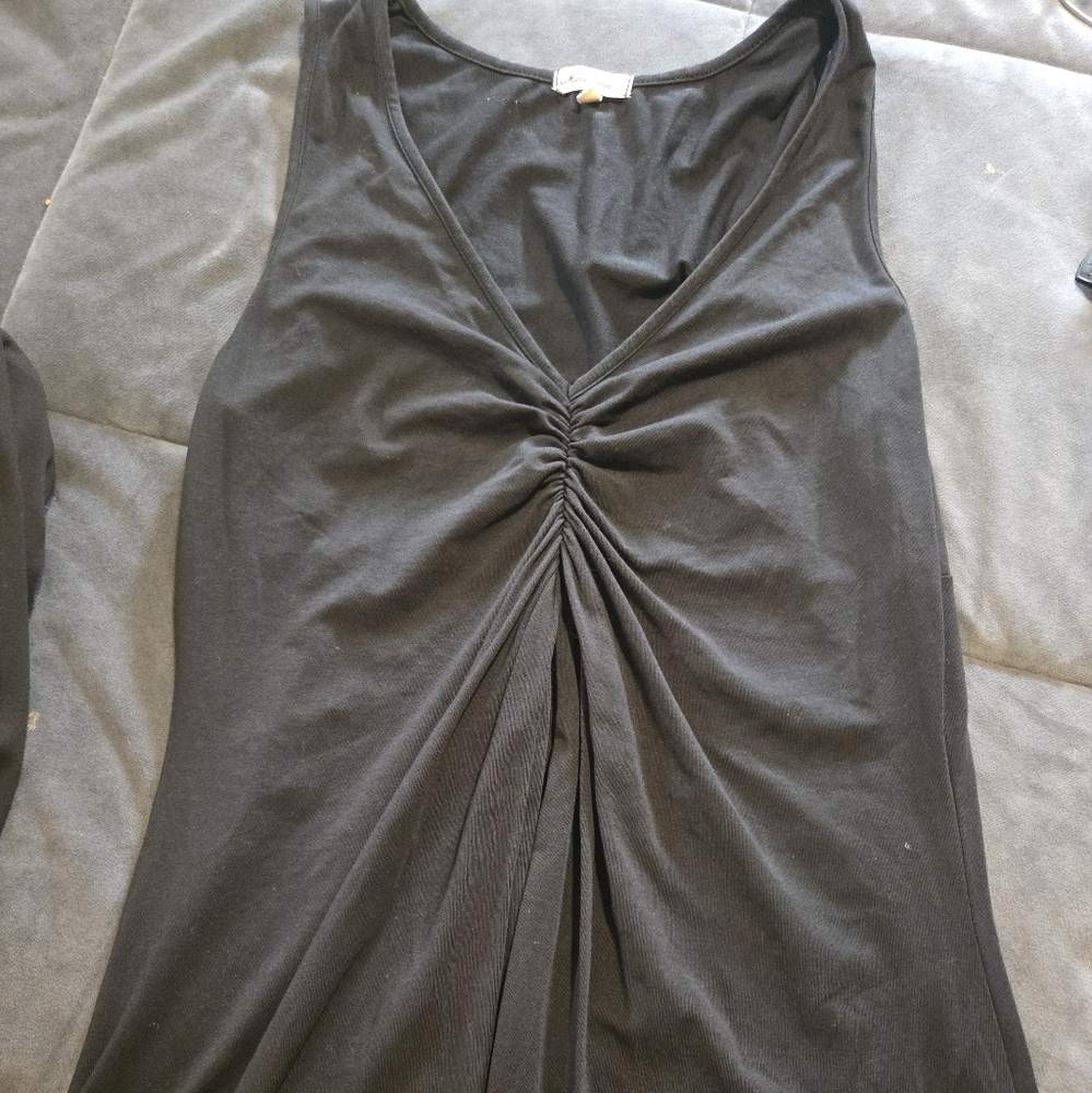 Black Ruched Sleeveless Maxi Dress
